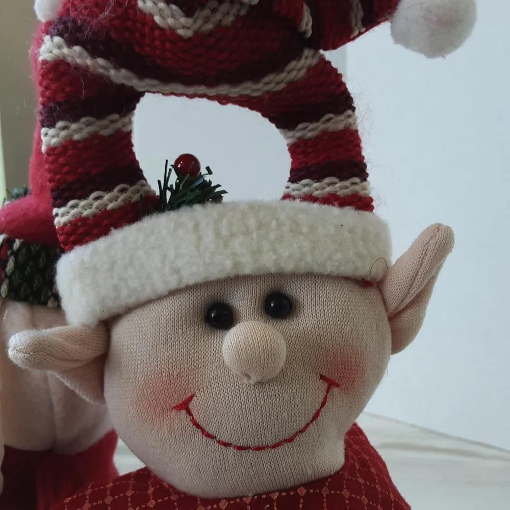 VTG FELT CHRISTMAS GNOMES WITH SILVER BELLS